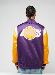 Mitchell & Ness, NBA Team Origins Satin Jacket Vintage Logo LA Lakers, purple, Image 2 of 8