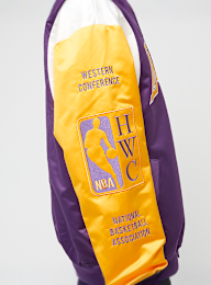 Mitchell & Ness, NBA Team Origins Satin Jacket Vintage Logo LA Lakers, purple, Image 4 of 8
