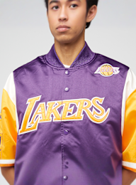 Mitchell & Ness, NBA Team Origins Satin Jacket Vintage Logo LA Lakers, purple, Image 5 of 8