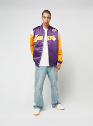 Mitchell & Ness, NBA Team Origins Satin Jacket Vintage Logo LA Lakers, purple, Image 8 of 8