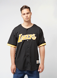 Mitchell & Ness, NBA On the Clock Mesh Button Front Vintage Logo LA Lakers, black, Image 1 of 6