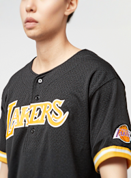 Mitchell & Ness, NBA On the Clock Mesh Button Front Vintage Logo LA Lakers, black, Image 3 of 6