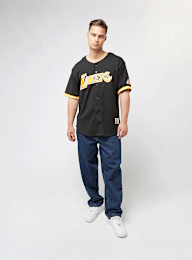 Mitchell & Ness, NBA On the Clock Mesh Button Front Vintage Logo LA Lakers, black, Image 6 of 6