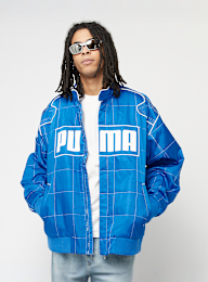 PUMA, Archive Seasonal Relaxed Racer Jacket, blue, Image 1 of 7