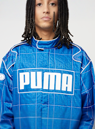 PUMA, Archive Seasonal Relaxed Racer Jacket, blue, Image 3 of 7