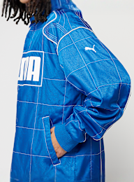 PUMA, Archive Seasonal Relaxed Racer Jacket, blue, Image 4 of 7