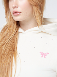 Felicious, Rhinestones Hoodie, white, Image 3 of 5