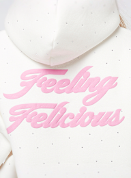 Felicious, Rhinestones Hoodie, white, Image 4 of 5