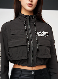 Smoke Rise, Full Zip Utility Jacket, black, Image 3 of 7
