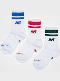 New Balance, 3 PACK - Kids Everyday Stripe Midcalf Socks, wit, Afbeelding 1 van 2