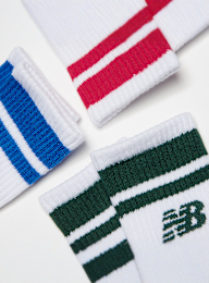 New Balance, 3 PACK - Kids Everyday Stripe Midcalf Socks, biały, Obraz 2 z 2