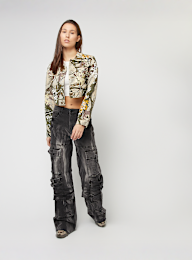 Smoke Rise, High Rise Multi Cargo Wide Leg Jeans, grey, Image 8 of 8