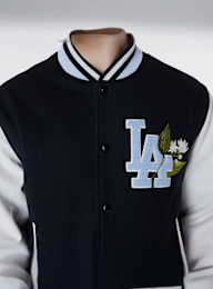 New Era, MLB Floral Varsity Jacket Los Angeles Dodgers, black, Image 3 of 7