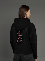 SNIPES, Snipes S Patch Oversized Hoodie, zwart, Afbeelding 1 van 6