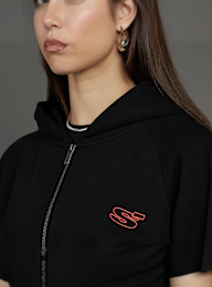 SNIPES, Snipes S Patch Oversized Hoodie, black, Image 3 of 6