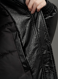 SNIPES, S Emblem Wavy Cut PU Jacket, black, Image 5 of 8