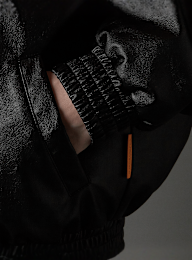 SNIPES, S Emblem Wavy Cut PU Jacket, black, Image 6 of 8