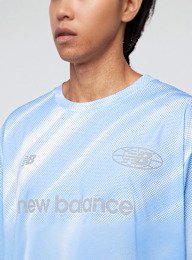New Balance, Geometric Poly Tee, blue, Image 3 of 4