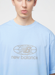 New Balance, Reflective Globe Graphic Tee, blue, Image 3 of 5