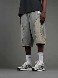 SNIPES, S Cube Inside Out Baggy Denim Shorts, blauw, Afbeelding 1 van 7