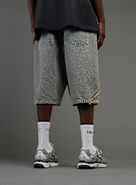 SNIPES, S Cube Inside Out Baggy Denim Shorts, blue, Image 2 of 7