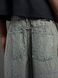 SNIPES, S Cube Inside Out Baggy Denim Shorts, blue, Image 6 of 7