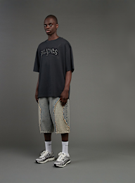 SNIPES, S Cube Inside Out Baggy Denim Shorts, blue, Image 7 of 7