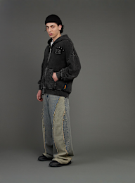 SNIPES, S Emblem Inside Out Oversized Zip Hoodie, black, Image 7 of 7