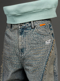 SNIPES, S Cube Inside Out Baggy Denim, blue, Image 3 of 7