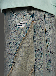 SNIPES, S Cube Inside Out Baggy Denim, blue, Image 5 of 7