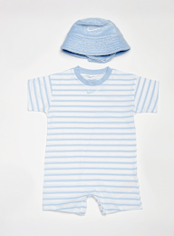 Nike, Towel Terry Short Sleeve Romper, blue, Image 1 of 5