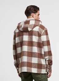 Urban Classics, Big Check Jacket With Hood, brązowy, Obraz 2 z 3