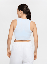Nike, Sportswear Essential Rib Crop Tank Top, blue, Image 2 of 3
