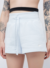 Nike, Sportswear Phoenix Fleece High-Rise Shorts, blue, Image 3 of 4