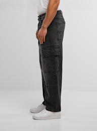 Urban Classics, Tapered Heavy Ounce Baggy Cargo Jeans, czarny, Obraz 2 z 5