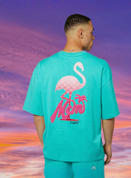 MCM x SNIPES, Flamingo T-Shirt, turquoise, Image 3 of 7