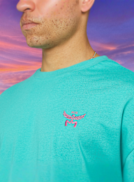 MCM x SNIPES, Flamingo T-Shirt, turquoise, Image 4 of 7