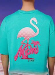 MCM x SNIPES, Flamingo T-Shirt, turquoise, Image 6 of 7