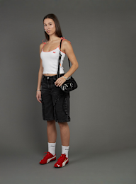 SNIPES, S Cube Inside Out Baggy Denim Shorts, black, Image 7 of 7