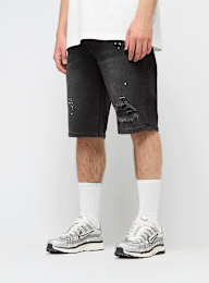 2Y STUDIOS, Leonardo Ripped Slim Fit Shorts, czarny, Obraz 1 z 5