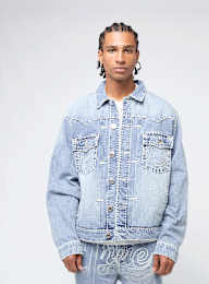 True Religion, Super T Oversized Denim Jacket, blue, Image 1 of 6