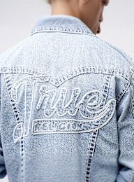 True Religion, Super T Oversized Denim Jacket, blauw, Afbeelding 4 van 6