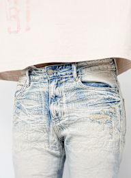 Smoke Rise, Rip & Repair Denim Shorts, blue, Image 3 of 5