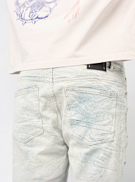 Smoke Rise, Distressed Rip & Repair Denim Shorts, blue, Image 4 of 5