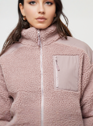Urban Classics, Ladies Sherpa Mix Jacket, light pink, Image 3 of 4
