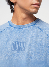 zəяo si:x nœf, Alternate Logo Ornament Oversized Raglan Tee, blue, Image 3 of 5