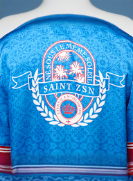 zəяo si:x nœf, Primary Logo Ornament Resort Shirt, blue, Image 4 of 5