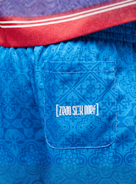 zəяo si:x nœf, Primary Logo Ornament Resort Shorts, blue, Image 4 of 5