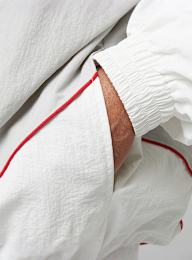 zəяo si:x nœf, Alternate Logo Oversized Color Block Track Jacket, white, Image 4 of 5
