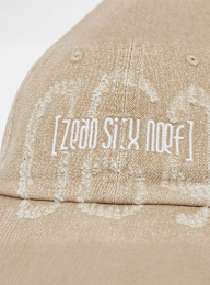 zəяo si:x nœf, Primary Logo Washed Baseball Cap, beige, Image 4 of 5